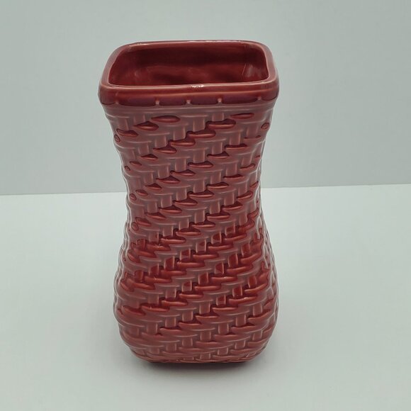Longaberger Woven Reflections Paprika Vase Longaberger Pottery Tall Vase - Picture 2 of 5